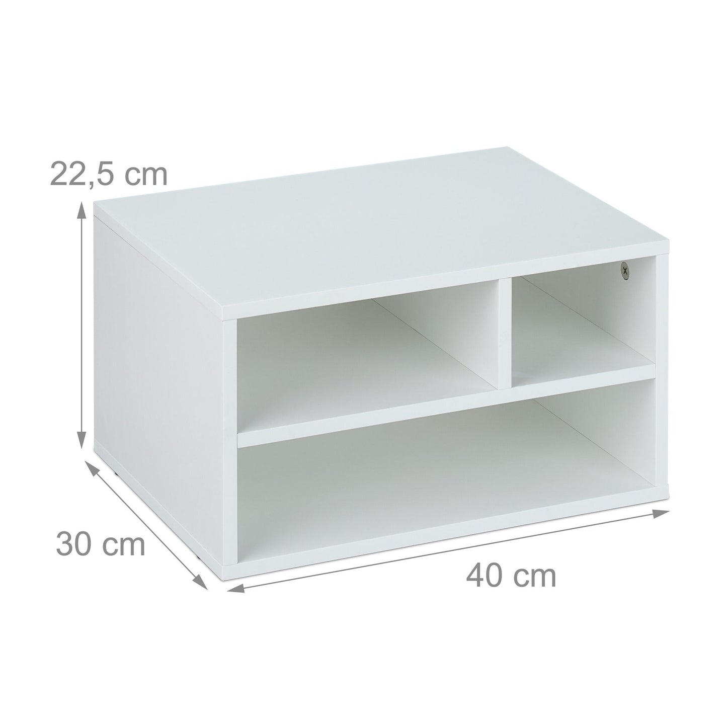 Printer Stand with 3 Compartments for Office Storage