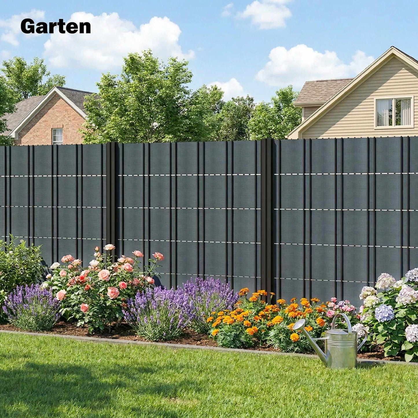 Privacy Fence Strips Set, UV-Resistant, Waterproof, 35m x 19cm, Gray