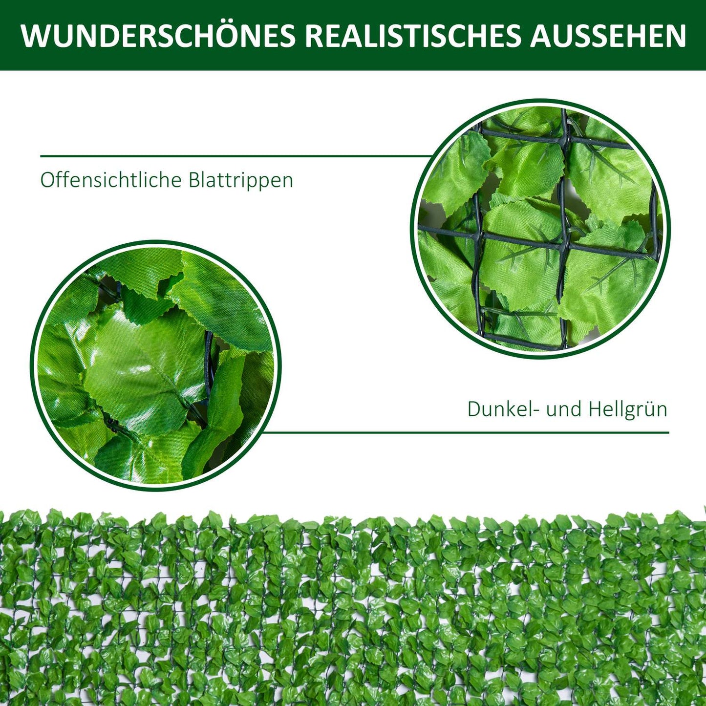 Artificial privacy hedge, light green 300x100cm Wall decor