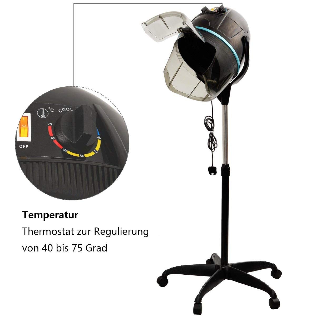 Professional hair dryer hood hair drying hood salon hairdresser stand height adjustable
