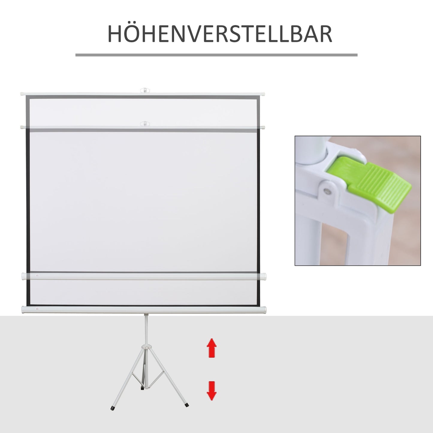 Projection Screen 4:3 Format, 100-Inch, White