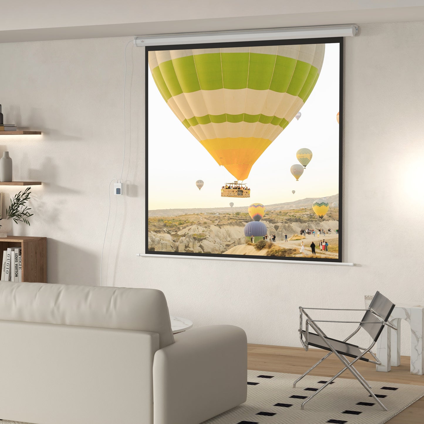Projector Screen, 172x172 cm, Remote Control, 1:1 Format