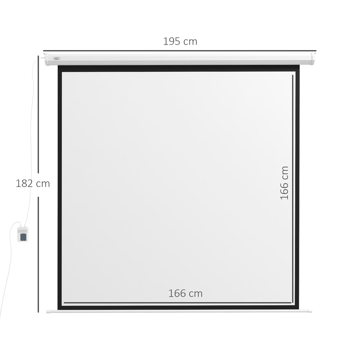 Projector Screen, 172x172 cm, Remote Control, 1:1 Format
