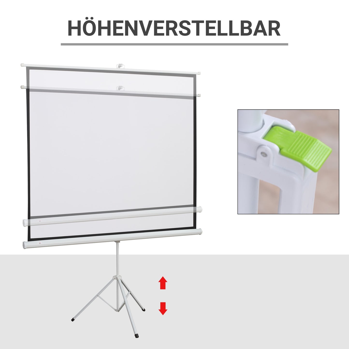 84"" stand projector screen, 4:3 adjustable for home and office