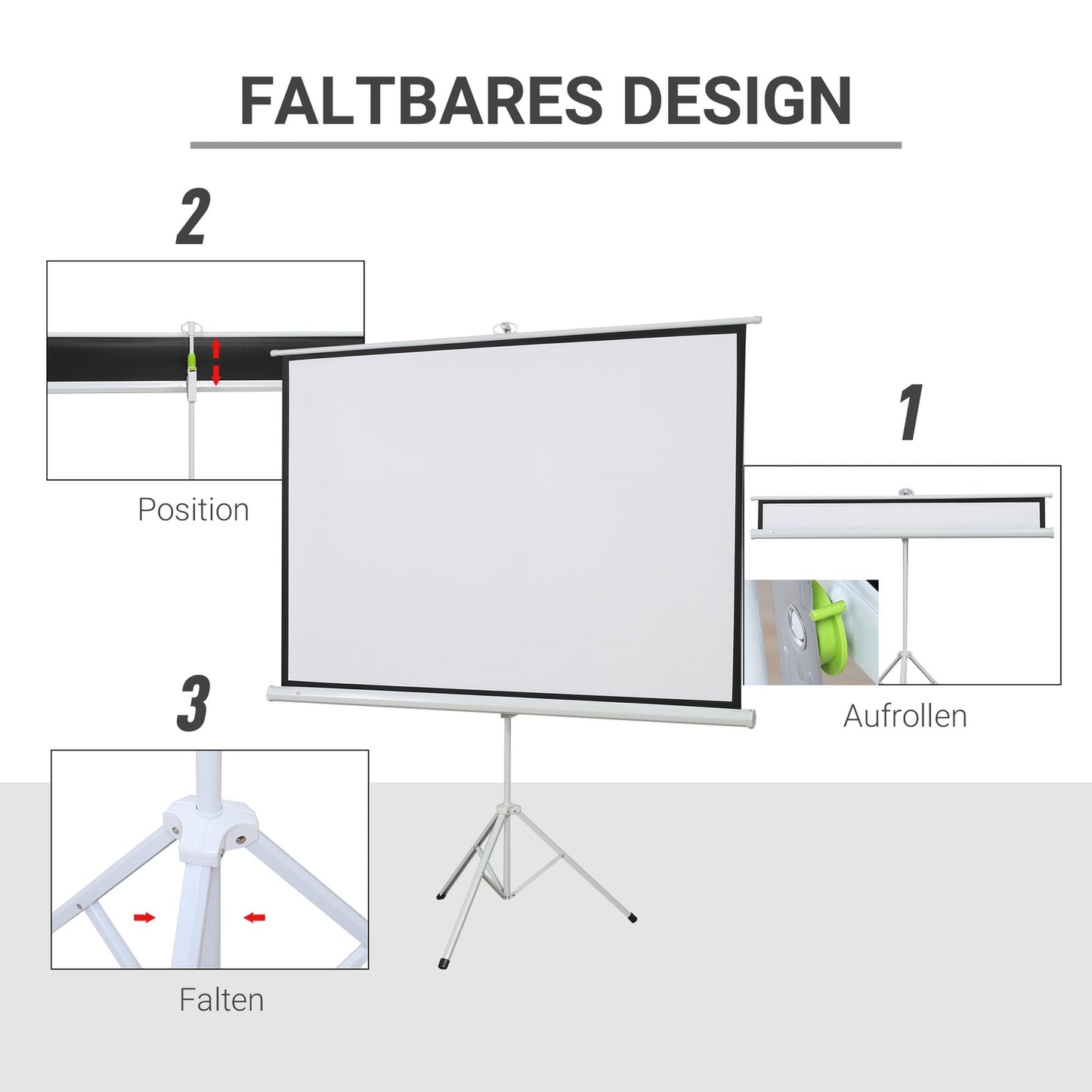 84"" stand projector screen, 4:3 adjustable for home and office