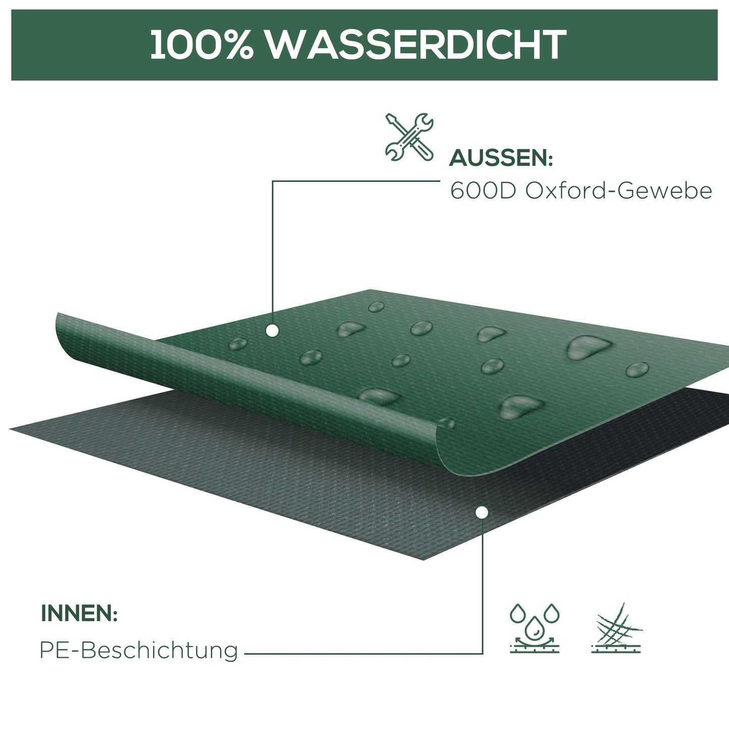 Garden furniture cover, 600D Waterproof 135x135x75 Cm
