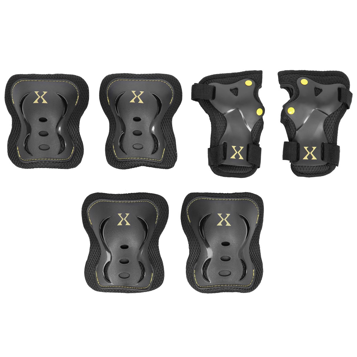 Protective Gear Set, Black-Yellow, Size M
