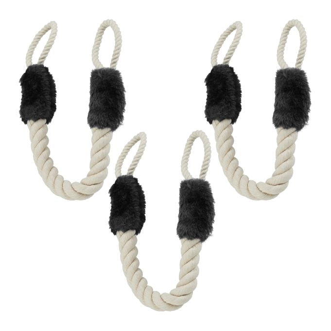Protective clip for door cord set of 3 black
