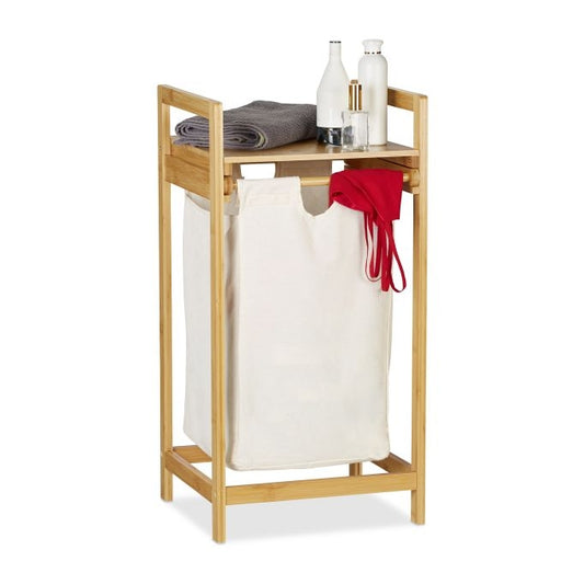 Pull-Out Bamboo Laundry Basket