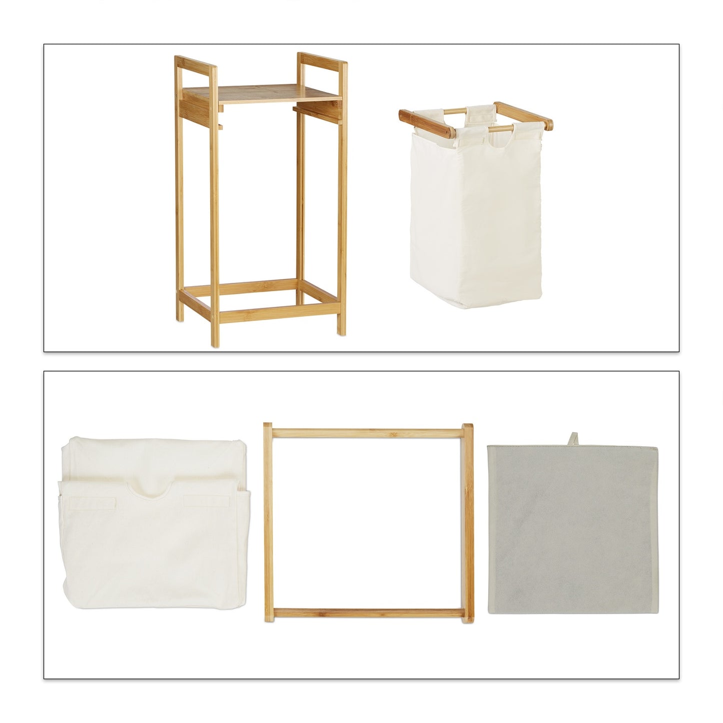 Pull-Out Bamboo Laundry Basket