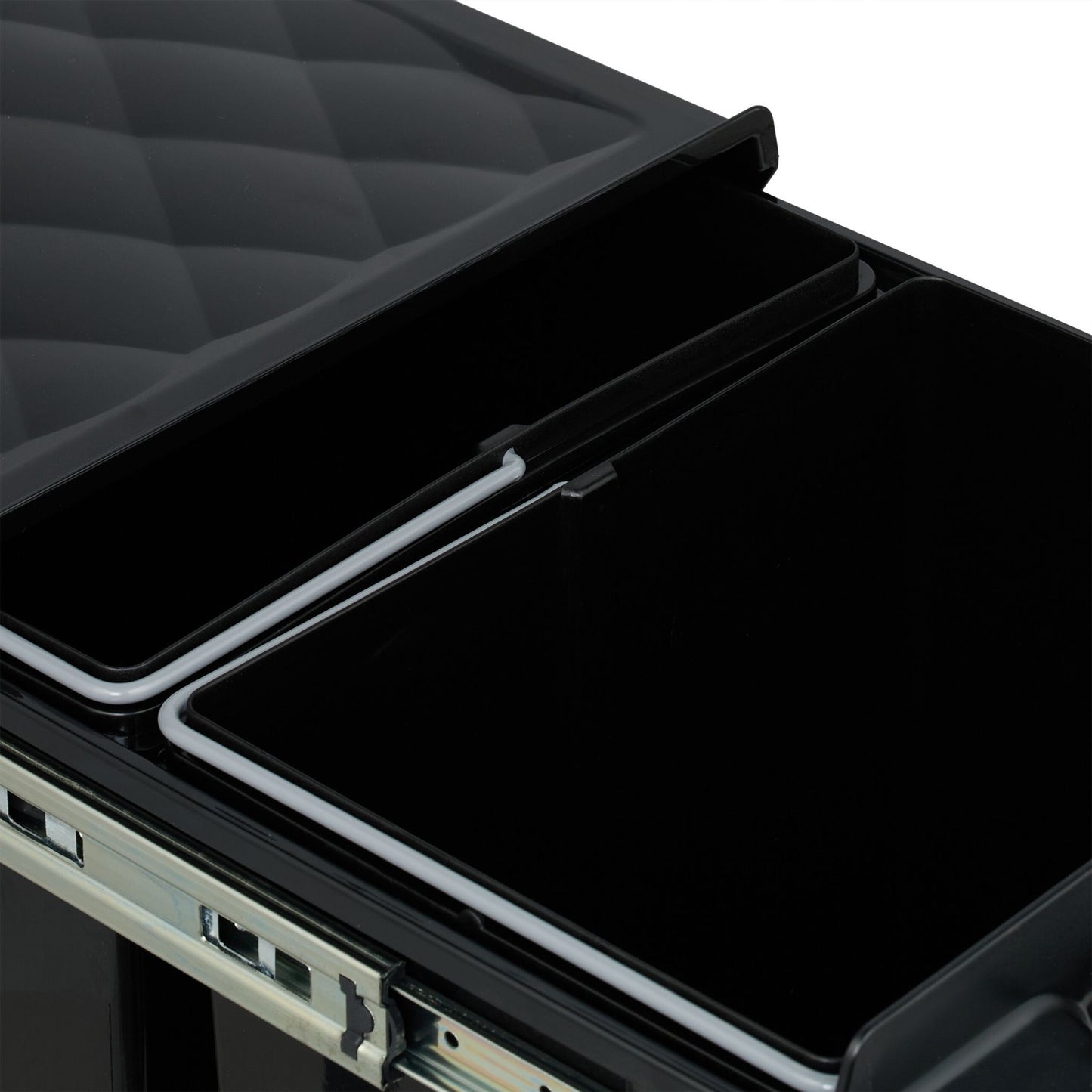 Pull-Out Kitchen Waste Bin, Black, Space-Saving Design