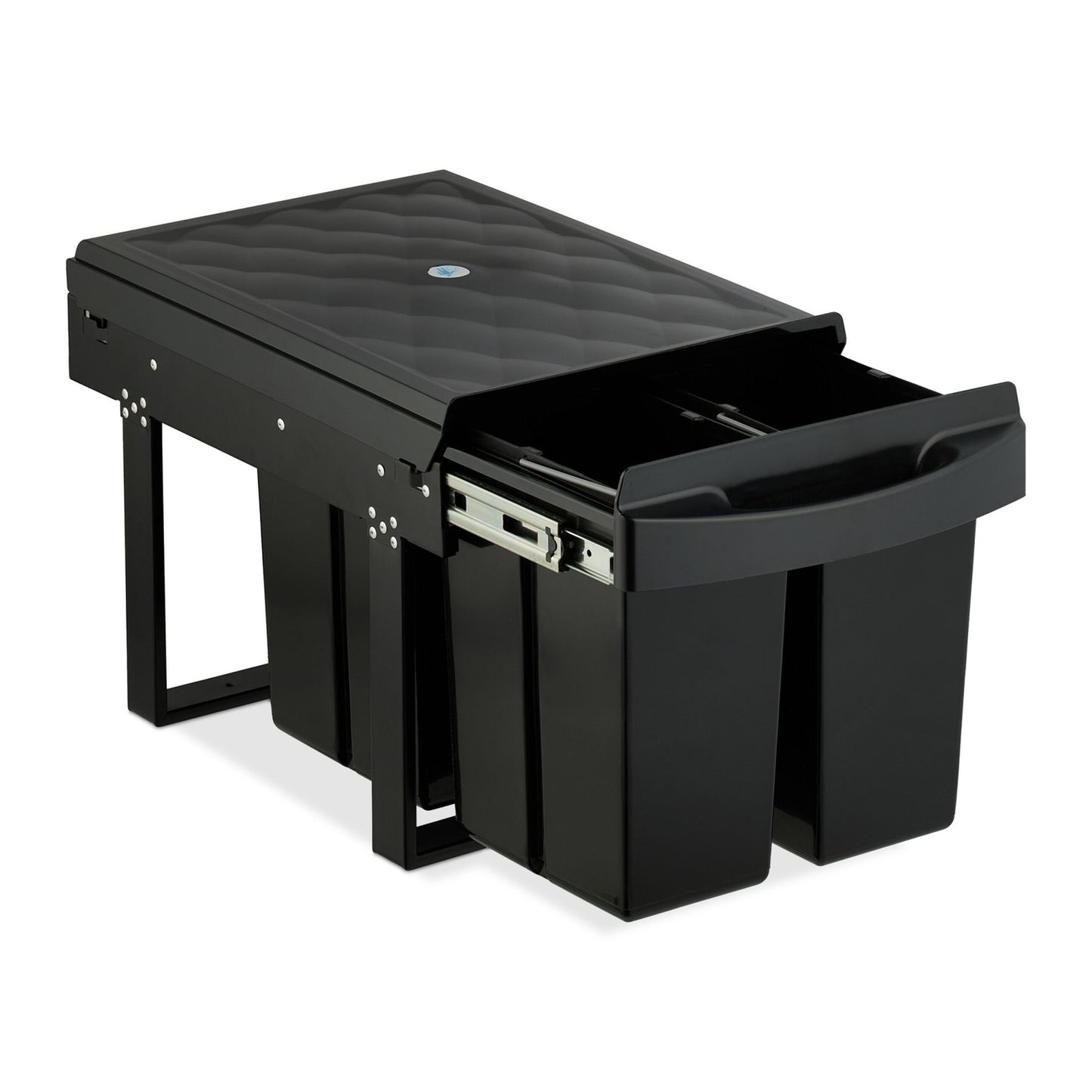 Pull-Out Kitchen Waste Bin, Black, Space-Saving Design