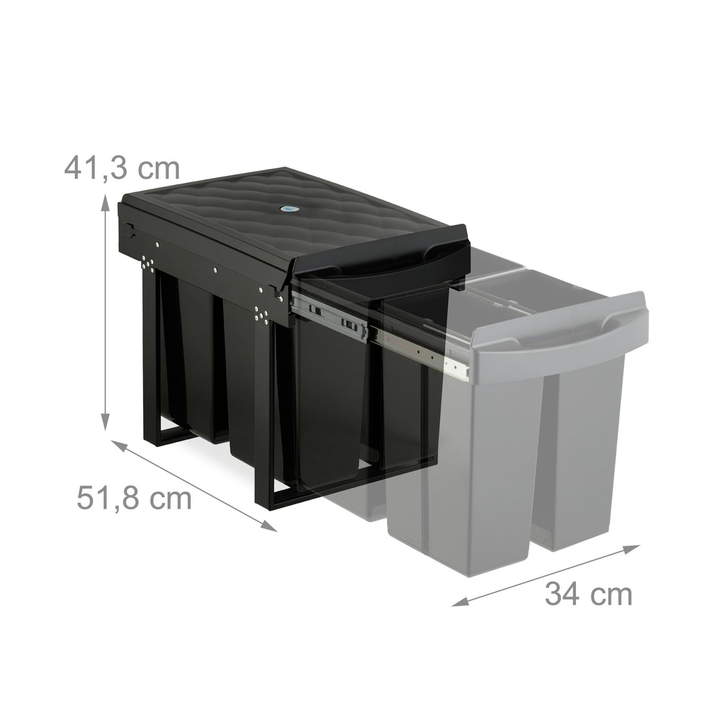 Pull-Out Waste Bin, Black – Space-Saving, Odor-Resistant