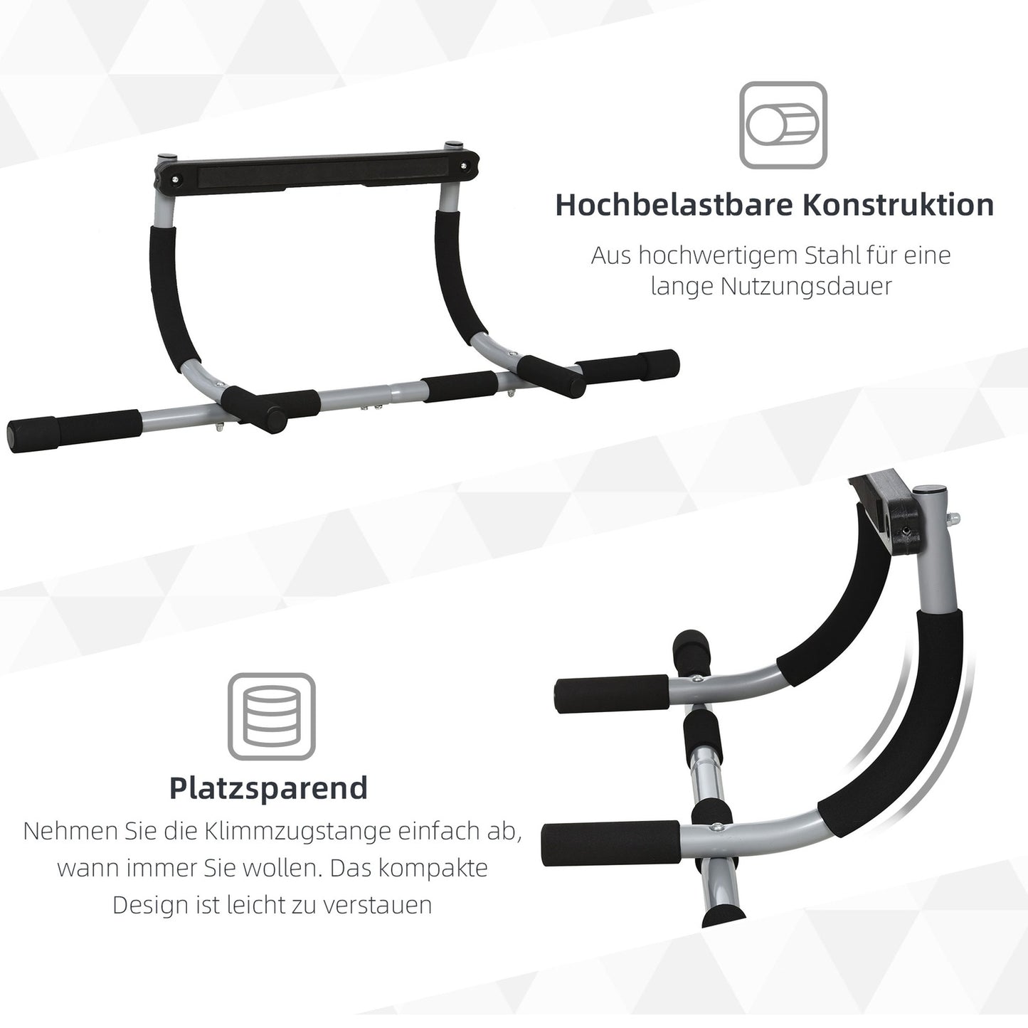 Pull-Up Bar Steel & Foam – Multifunctional door trainer