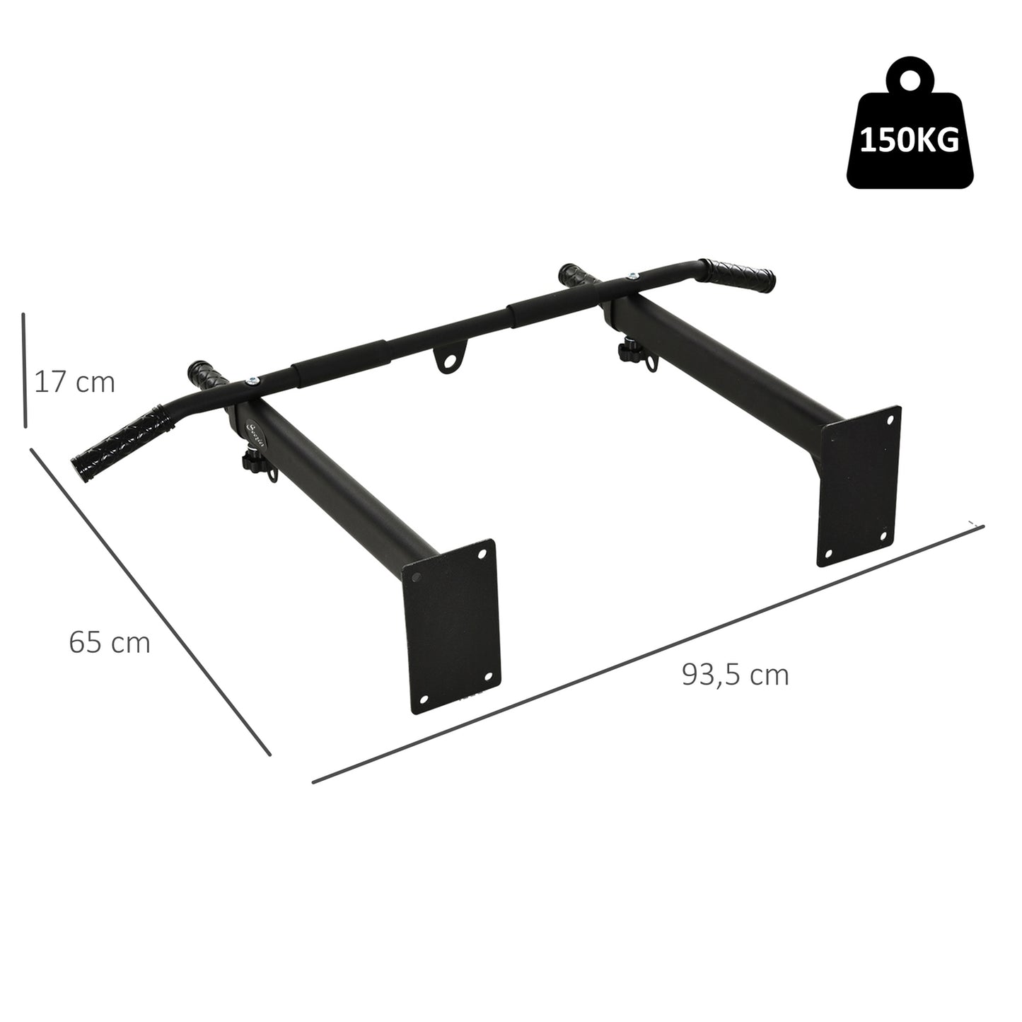 Wall-mounted Pull-Up Bar with loops for punching bag, steel