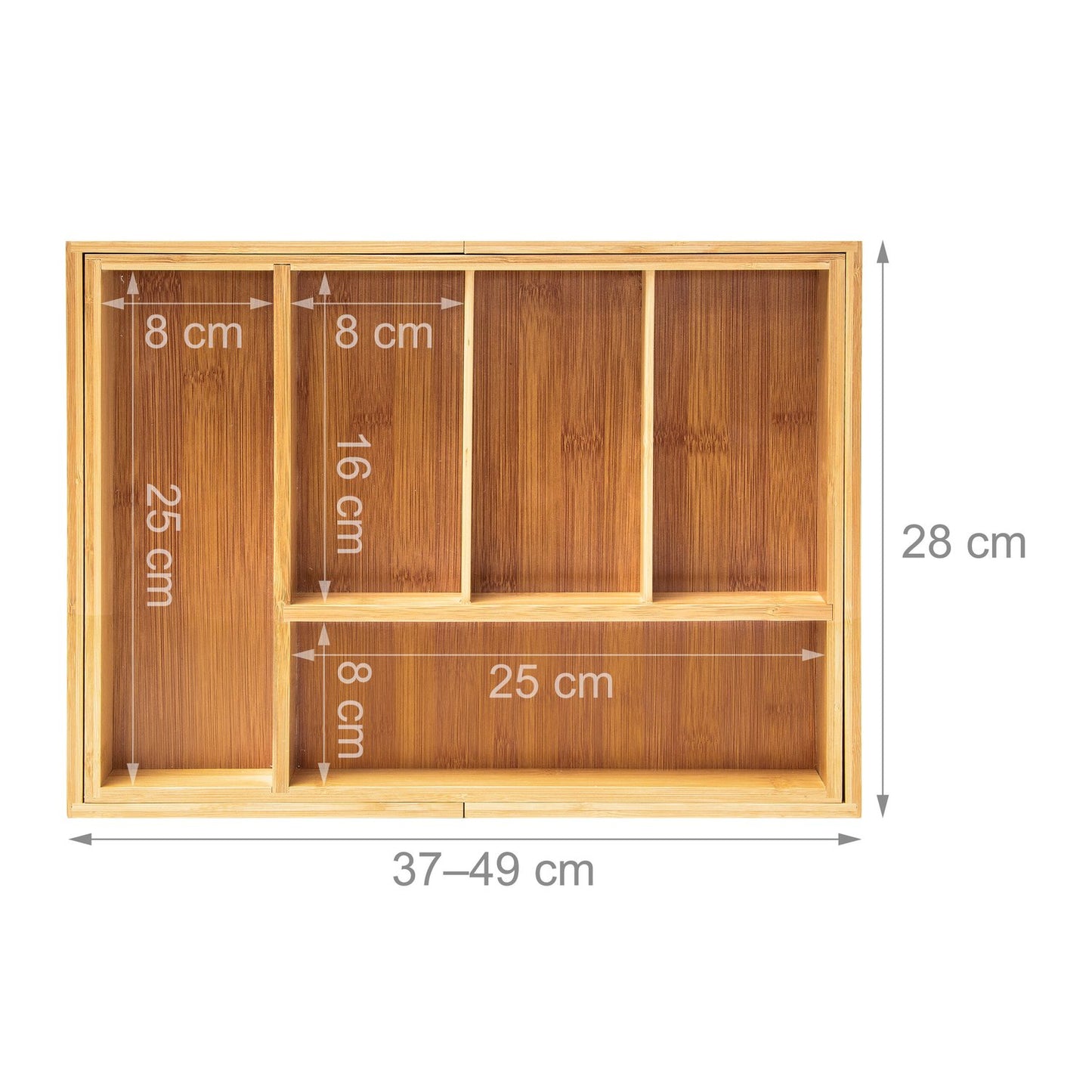Pull-out cutlery box in bamboo size XL