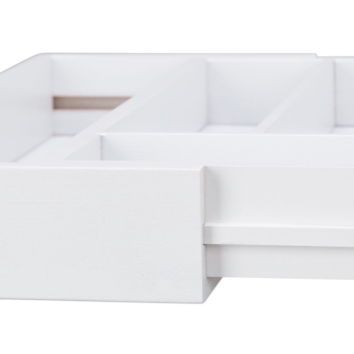 Pull-out cutlery box in white bamboo