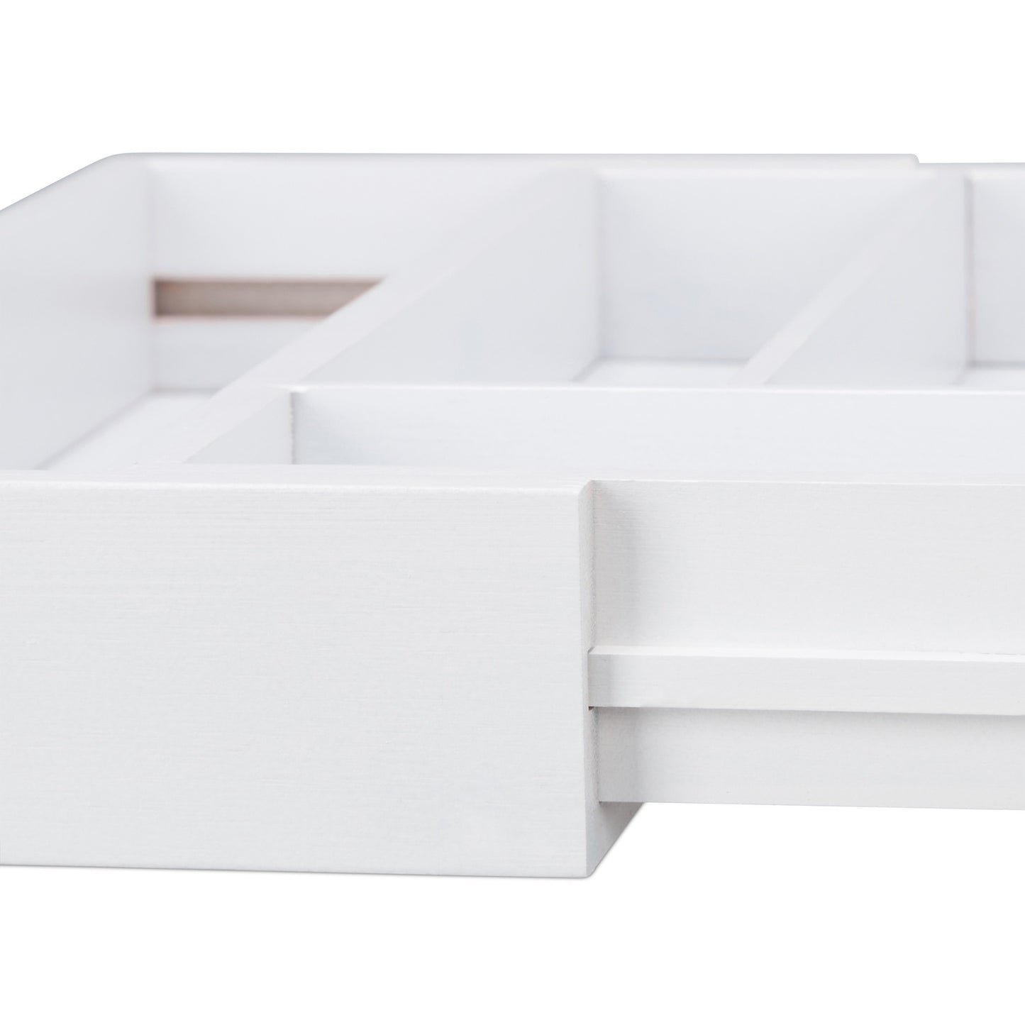 Pull-out cutlery box in white bamboo