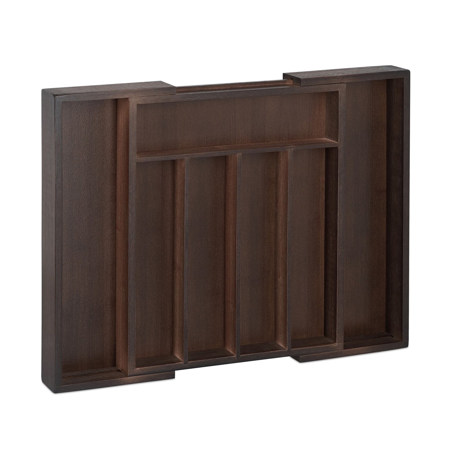 Pull-out cutlery drawer in dark brown bamboo
