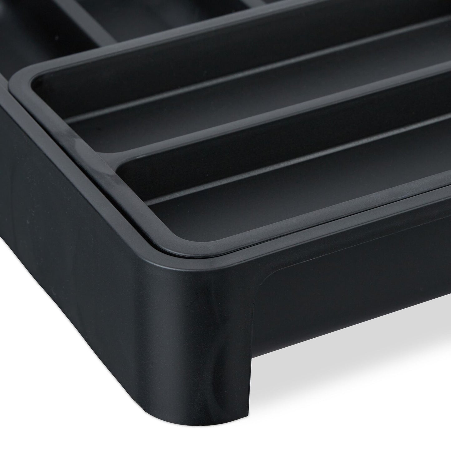 Pull-out cutlery tray in black