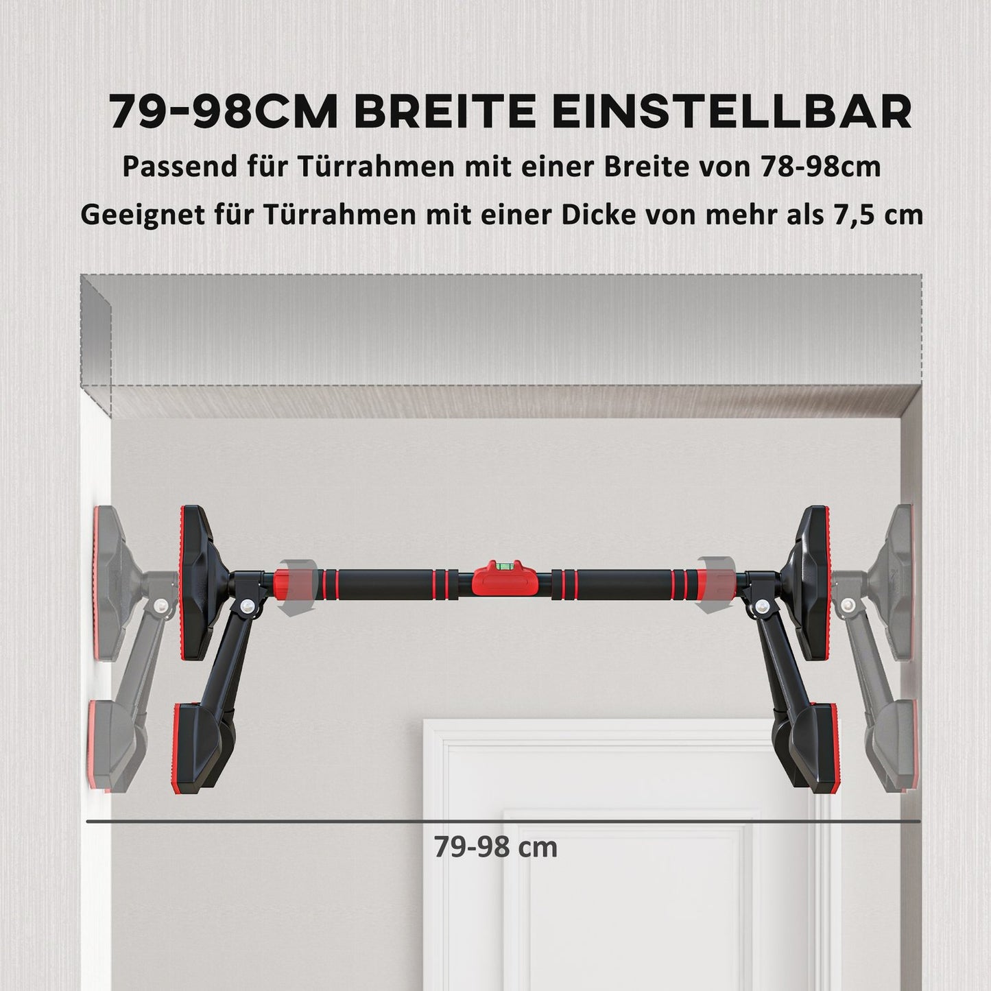 Adjustable Pull-Up Bar for door frames, 225 kg capacity