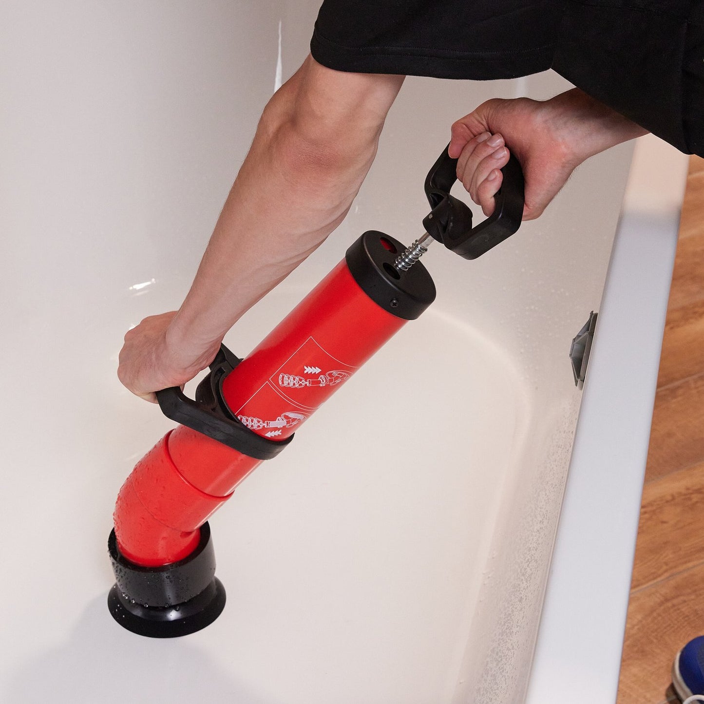 Pump for pipe cleaning 2 accessories