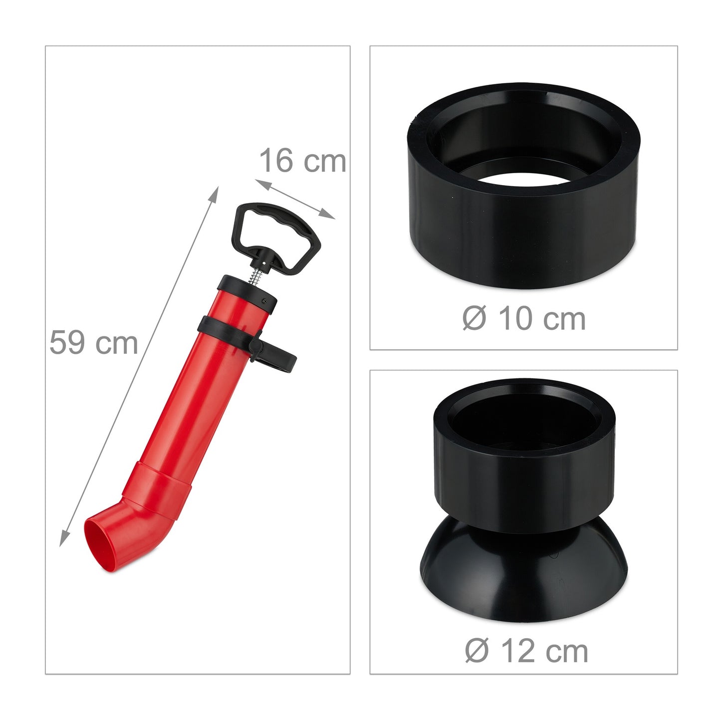 Pump for pipe cleaning 2 accessories