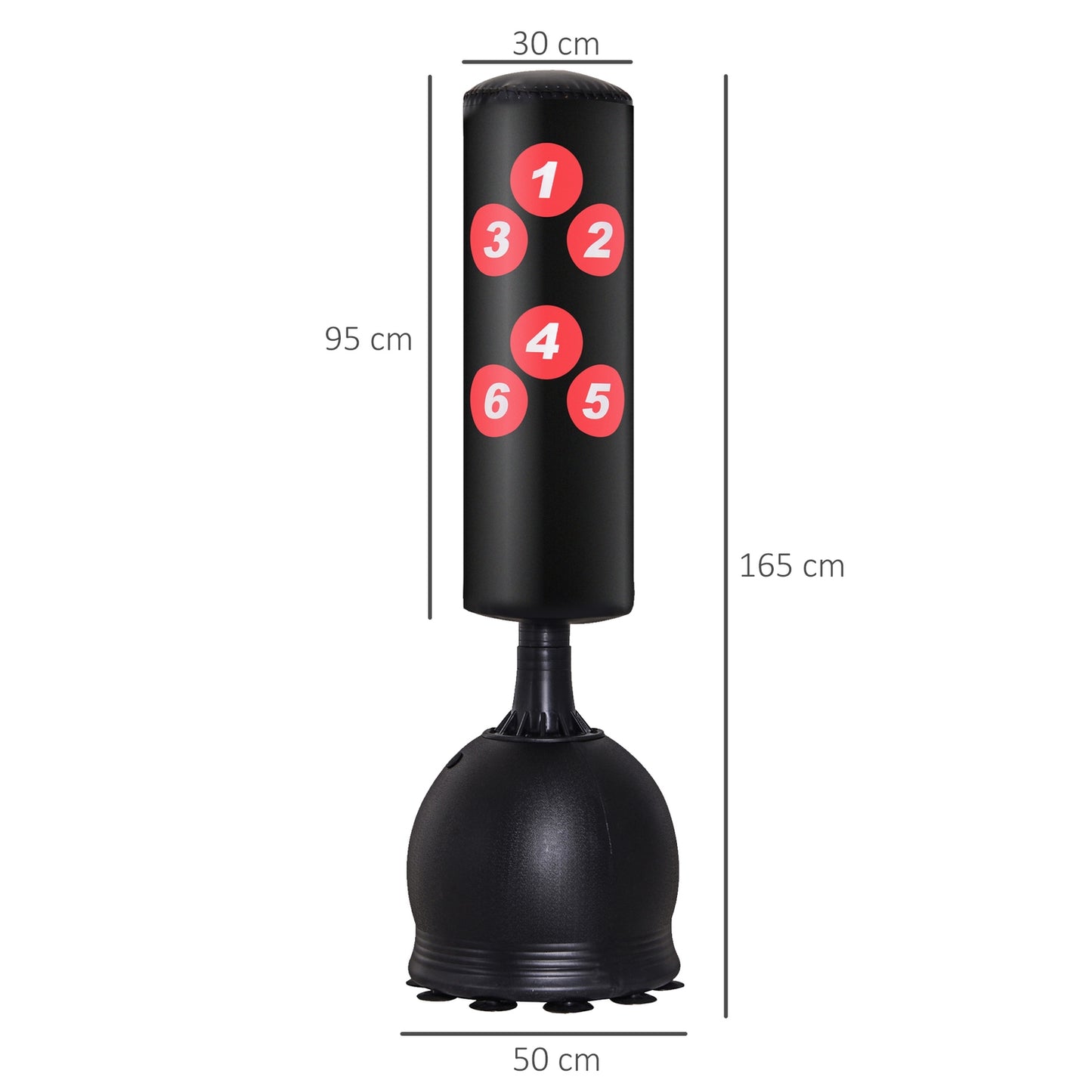 Freestanding punching bag 165cm, Heavy Duty, suction base
