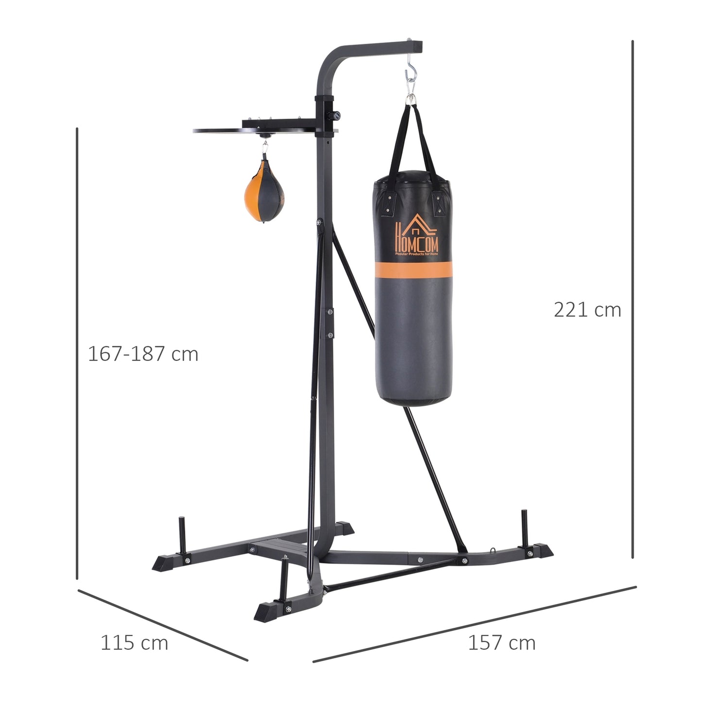 Book bag stand with 20 kg bag & ball, adjustable steel