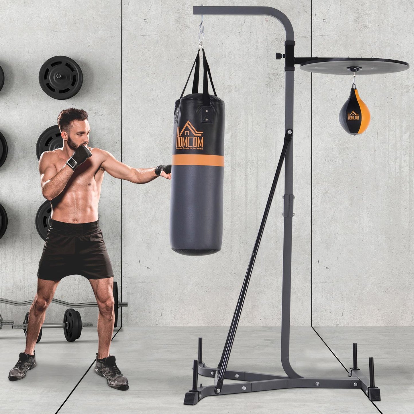 Book bag stand with 20 kg bag & ball, adjustable steel
