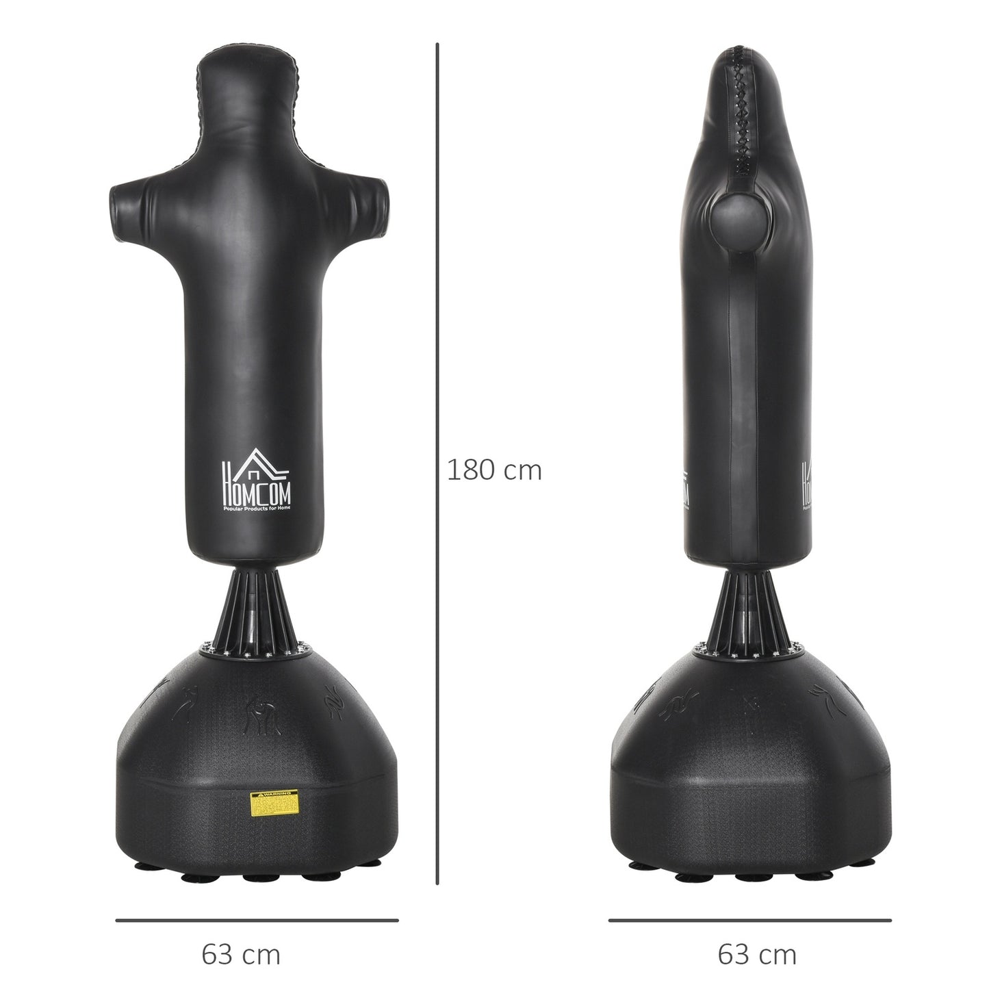 180cm Heavy Duty Standing Punching Bag - Black