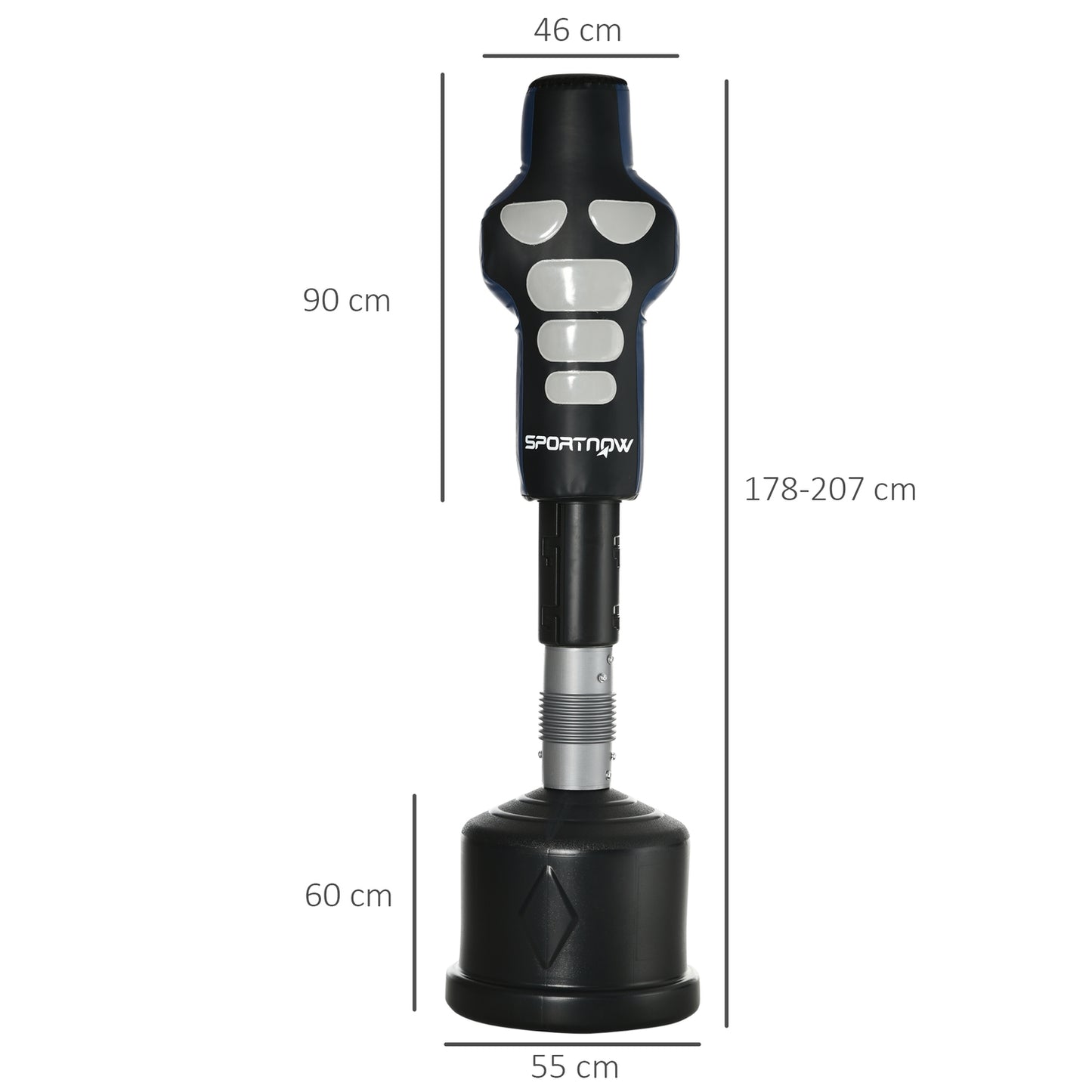 Freestanding adjustable punching bag - Adult home training 178-207cm