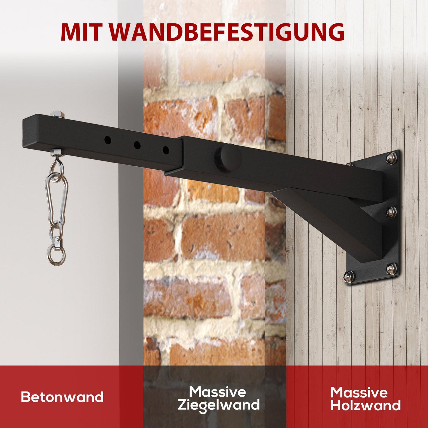 Adjustable wall-mounted box rack for heavy bags