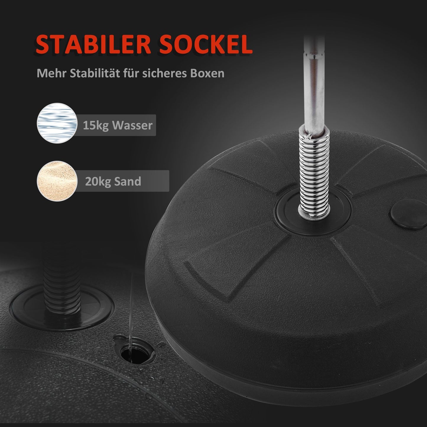 Adjustable punch ball set with stand and gloves (125-145cm)
