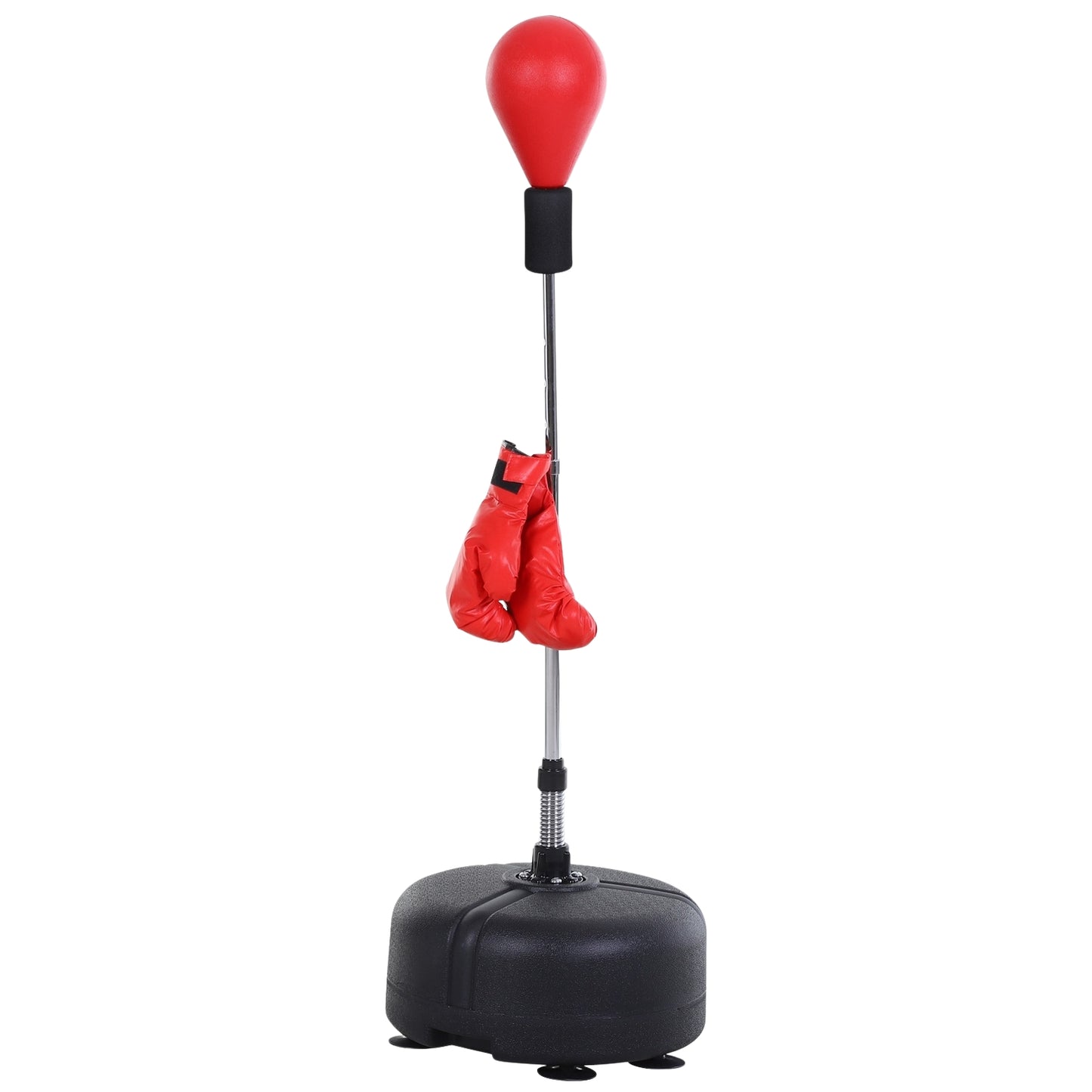 Punching Ball with Stand, 136-154cm Height Adjustable Punching Bag, Standing Punching Ball with Boxing Gloves, for Teens and Adults, for Equipment, Stress Relief, Fitness, Red