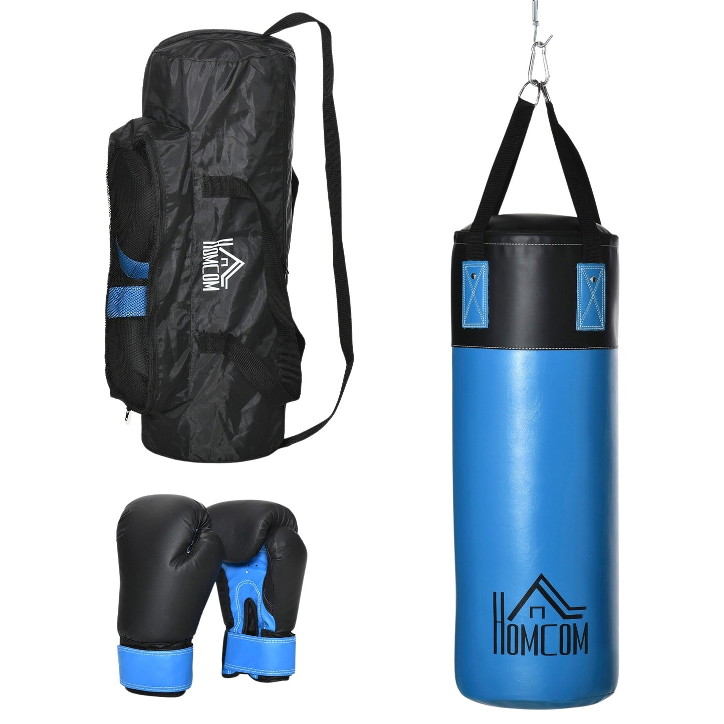 Punching bag, Filled, 100kg, Blue, Ø25 x 120 cm