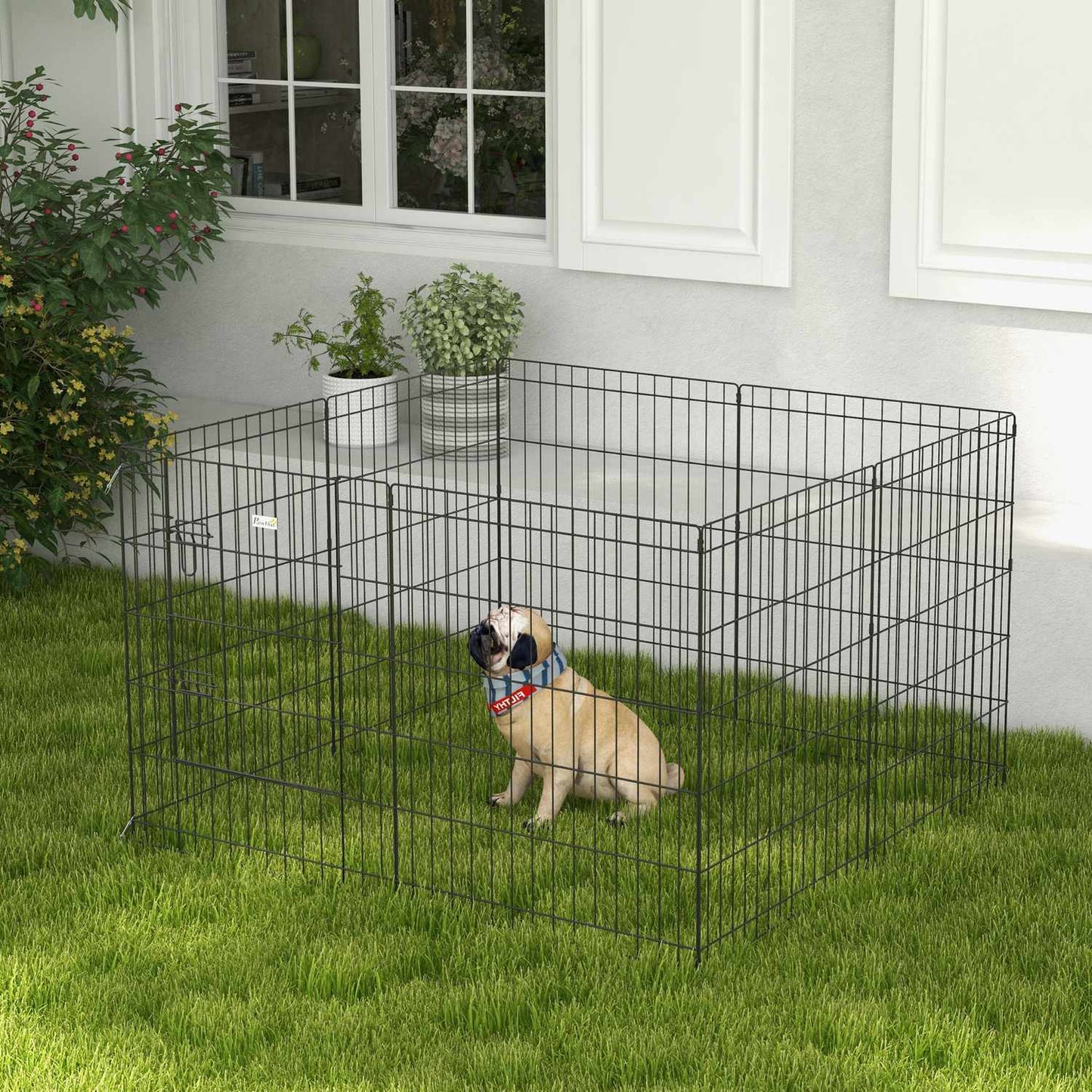 Outdoor Metal Puppy Playpen - 76 cm high, 8-piece set