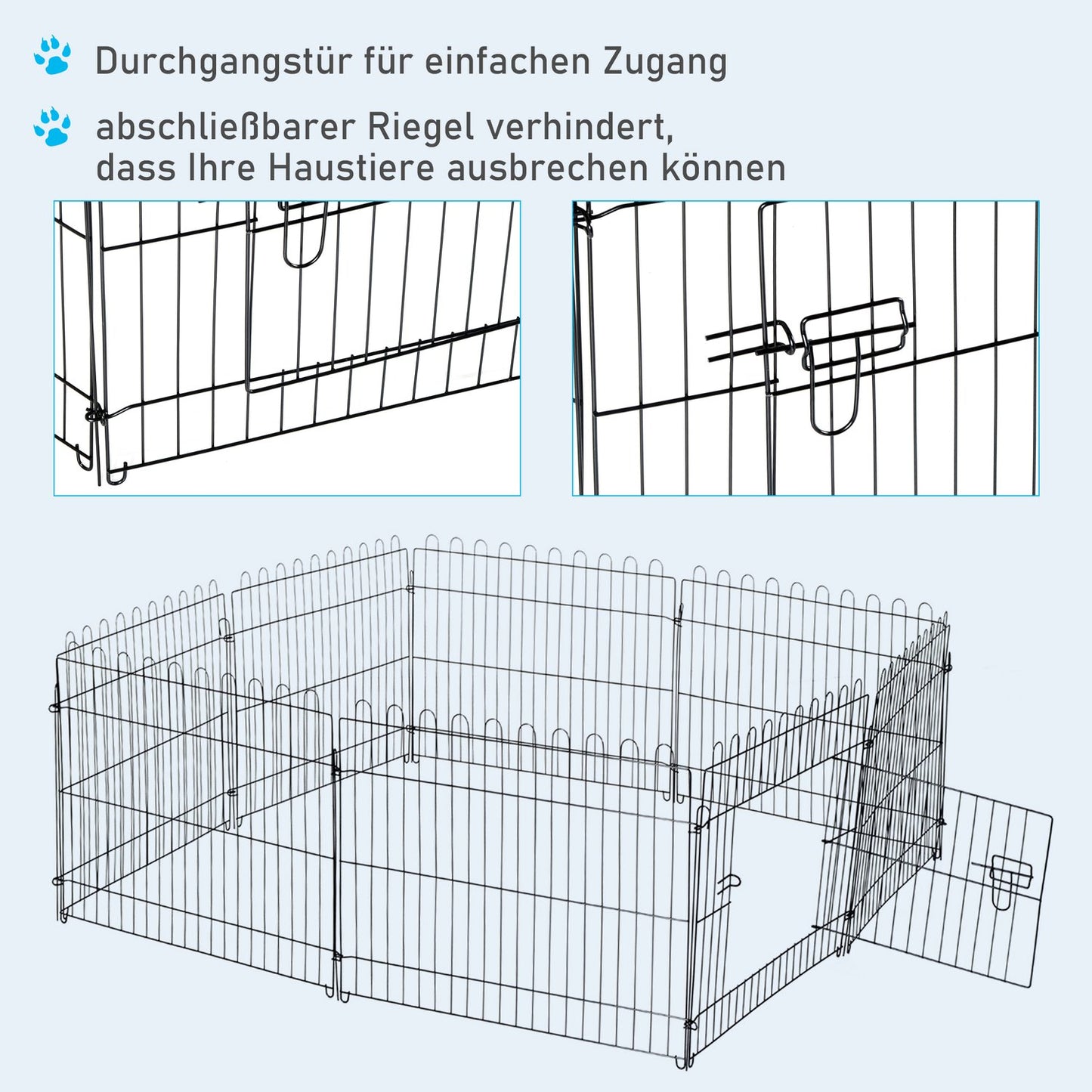 Puppy Playpen, Flexible Outdoor Pet Fence, 5 Sizes