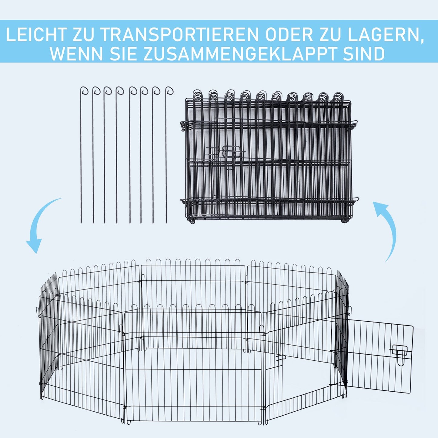 Puppy Playpen, Flexible Outdoor Pet Fence, 5 Sizes
