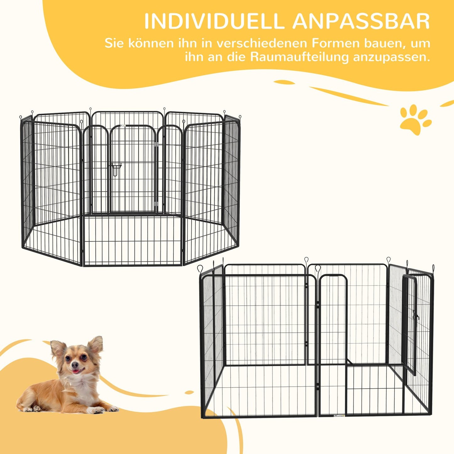 Metal Outdoor Dog Playpen - Customizable Shape, Door