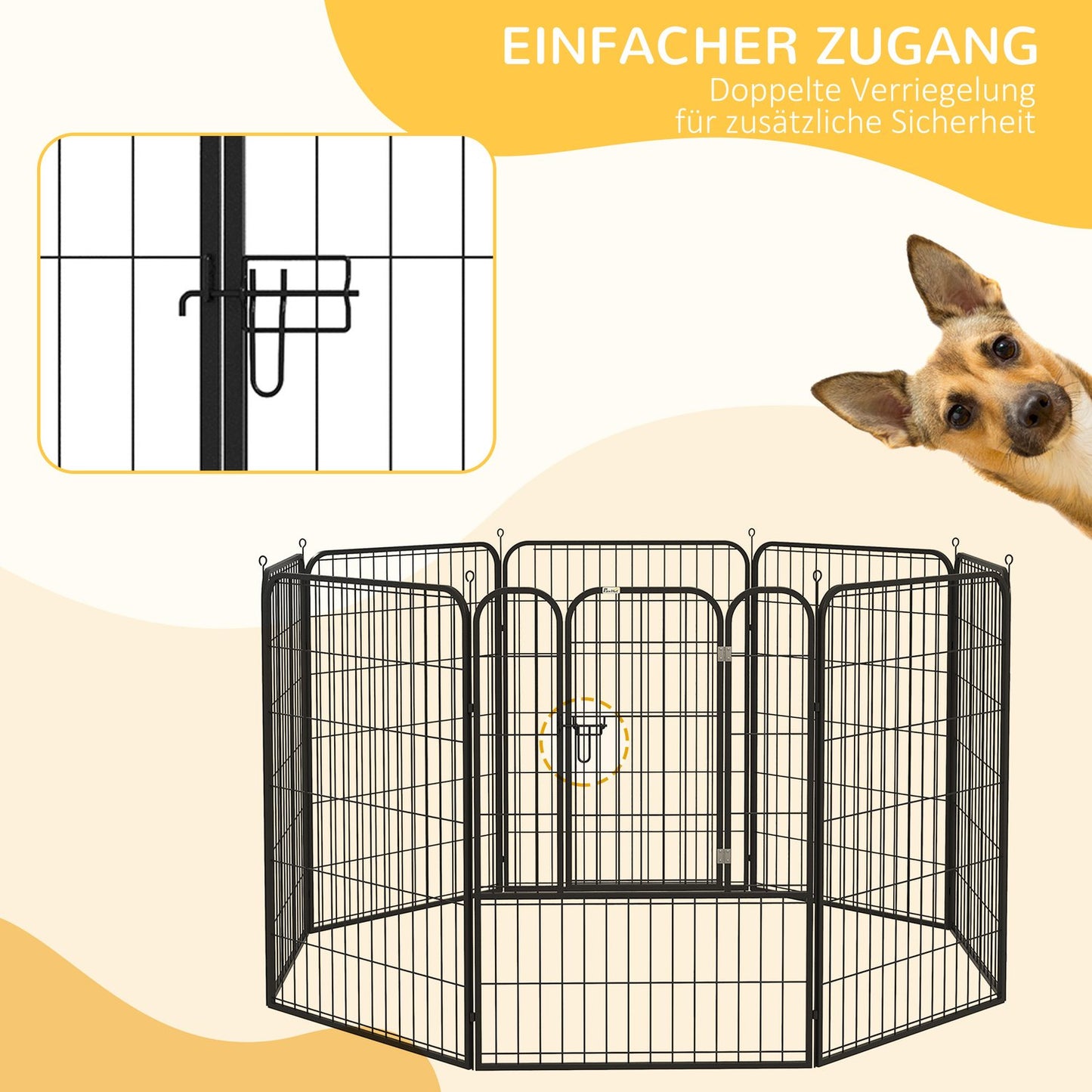 Metal Outdoor Dog Playpen - Customizable Shape, Door