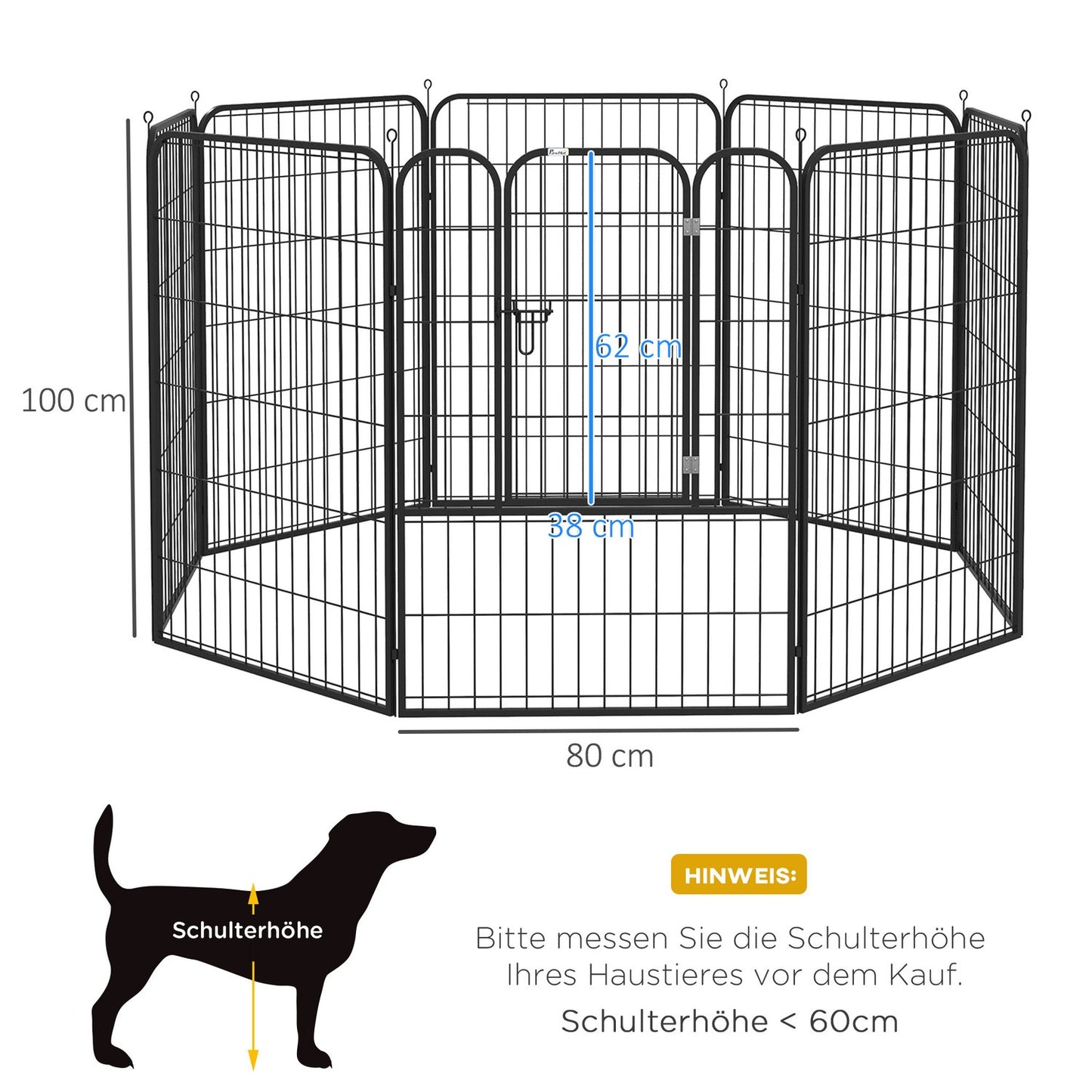Metal Outdoor Dog Playpen - Customizable Shape, Door