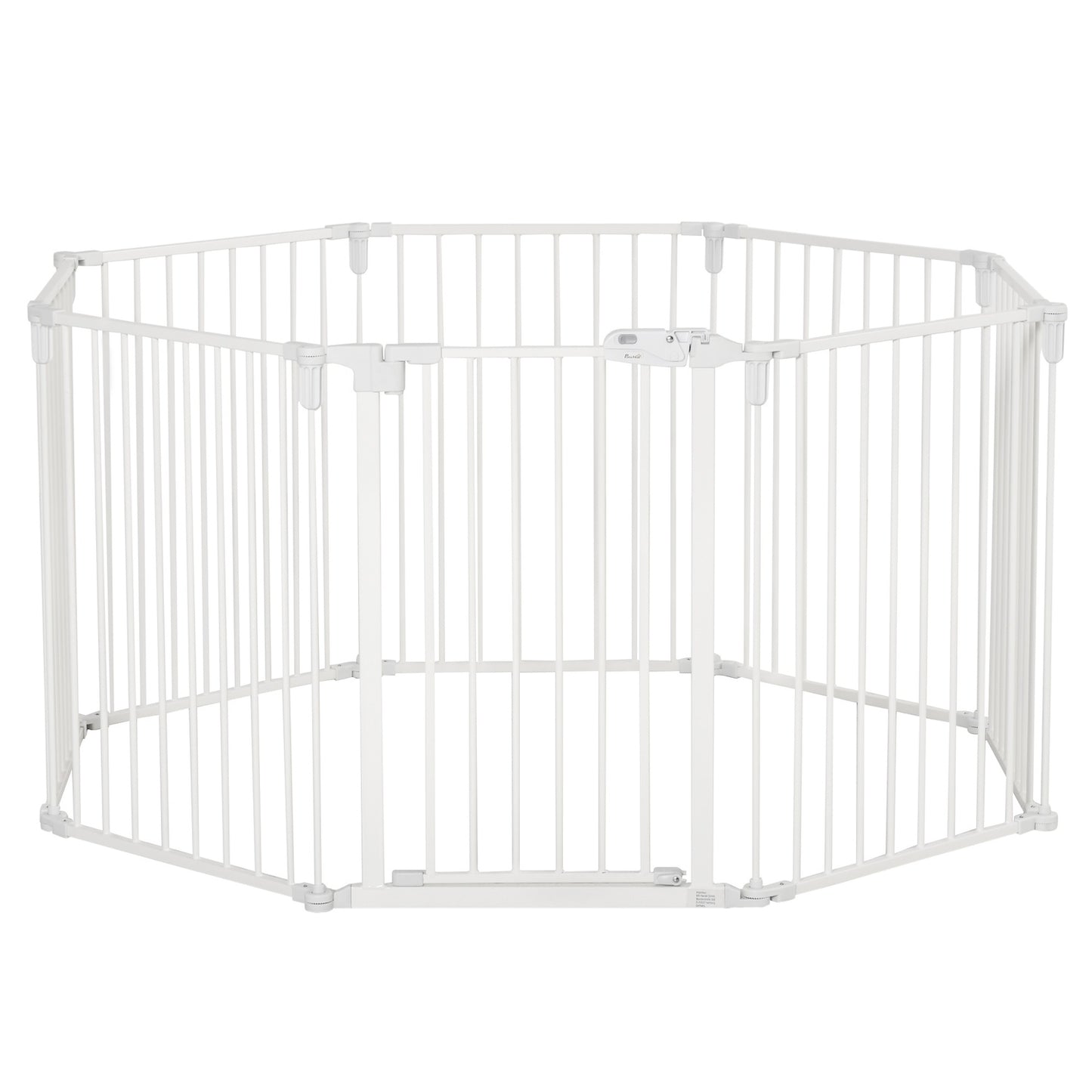 Outdoor Dog Playpen with Door - Collapsible, 8 Panels, White