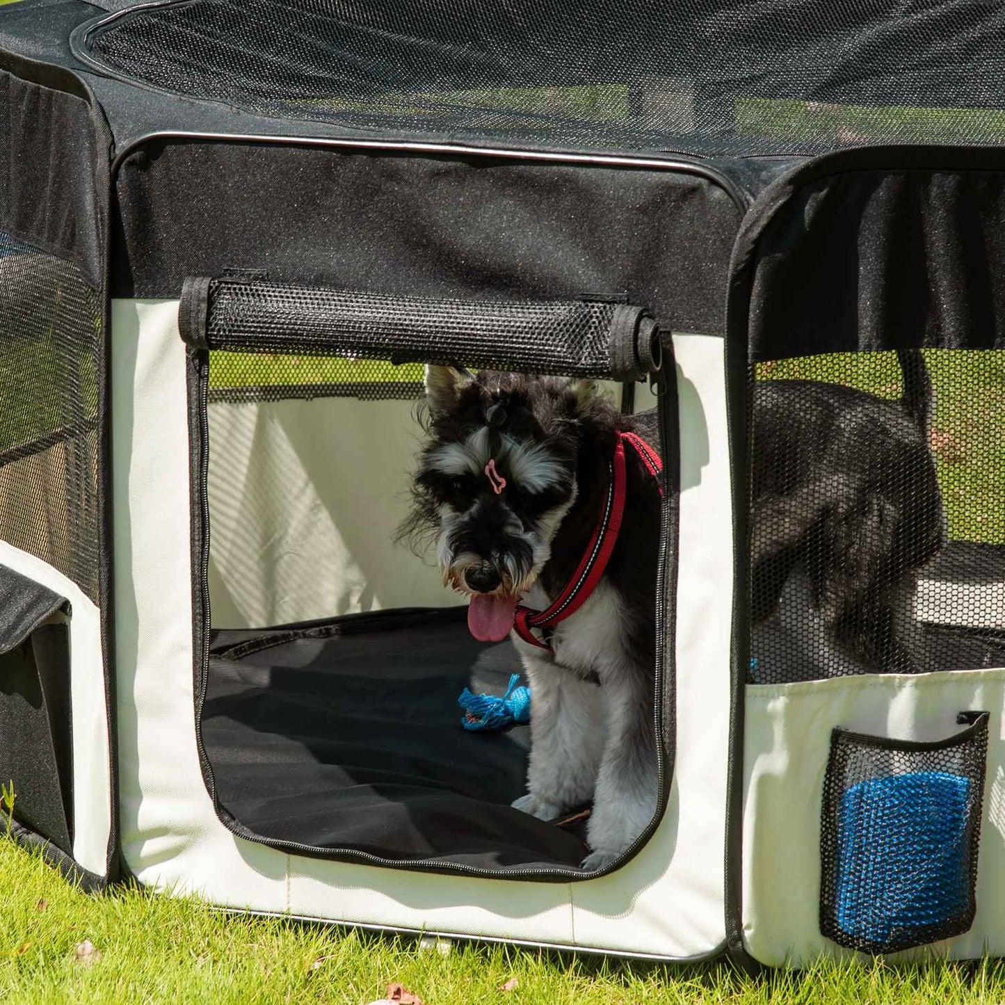 Puppy pen, Fence for outdoor use, 120 cm diameter, durable Oxford fabric