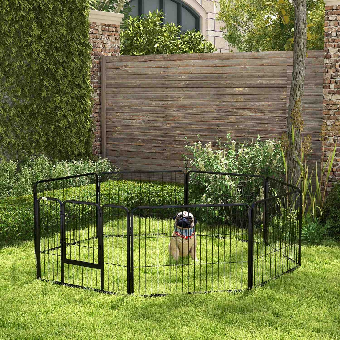 Puppy playpen Outdoor enclosure - 8 panels, door, 60x80 cm