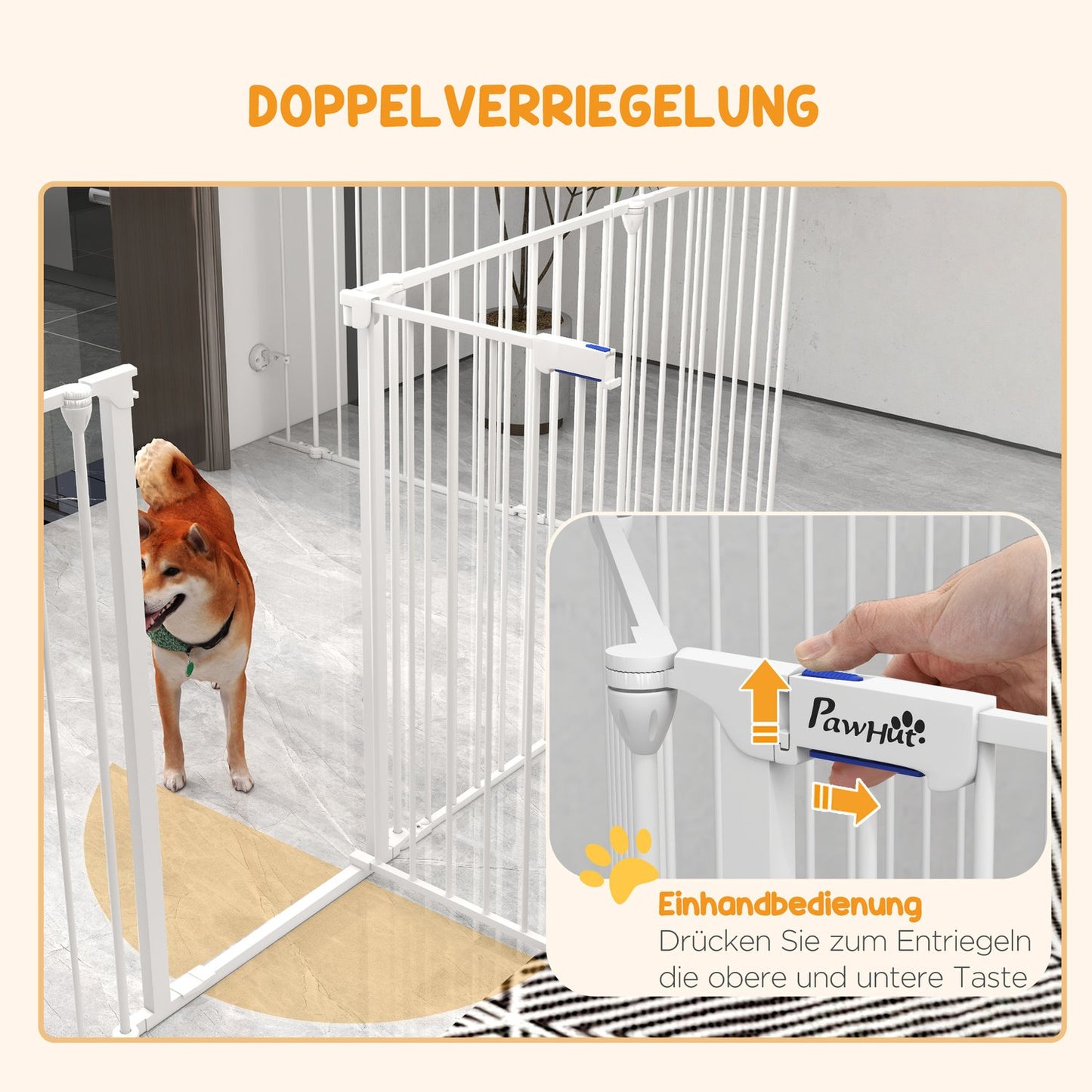 Dog playpen, 90 cm high, collapsible 8-panel outdoor enclosure