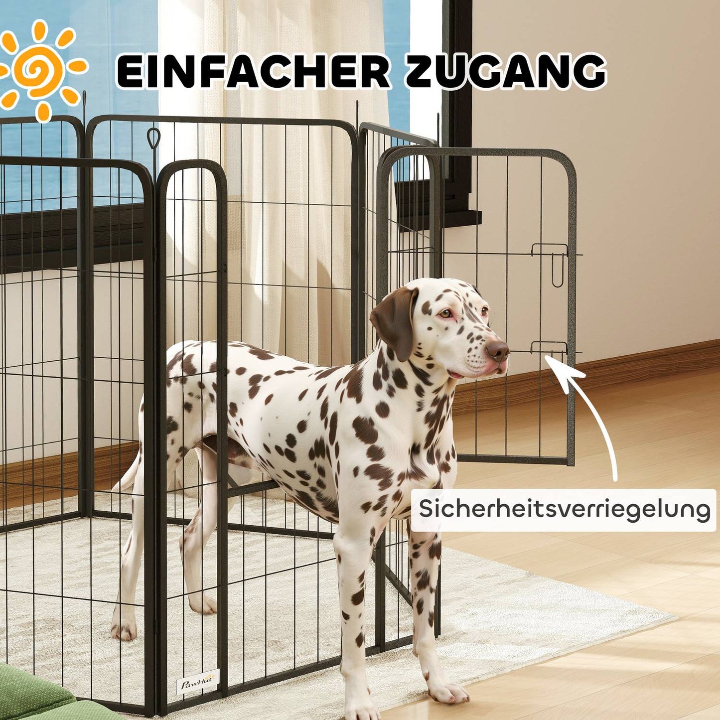 Hexagonal puppy playpen - collapsible, 100 cm high, outdoor use