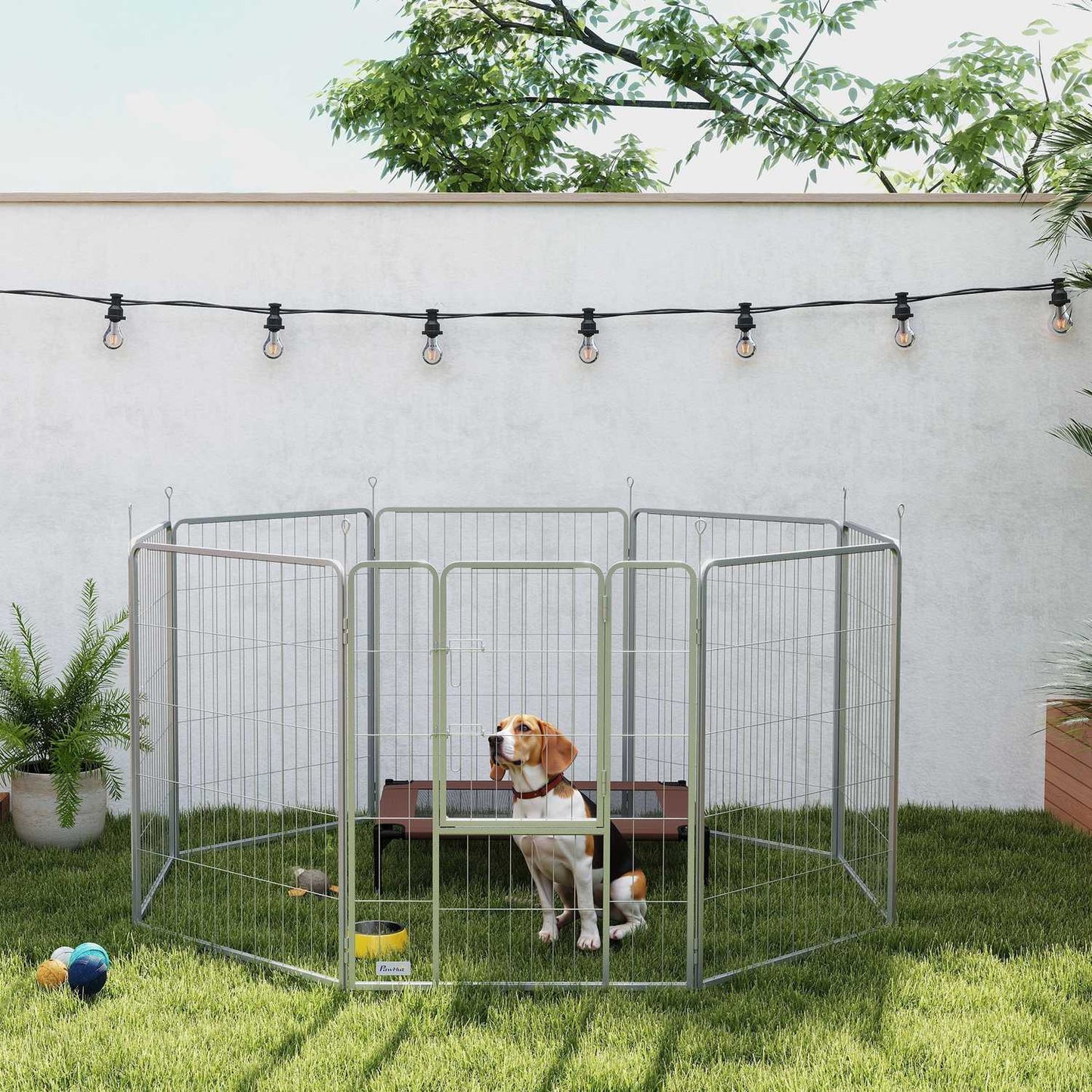 Dog playpen, Outdoor steel cabinet with door, 8-piece
