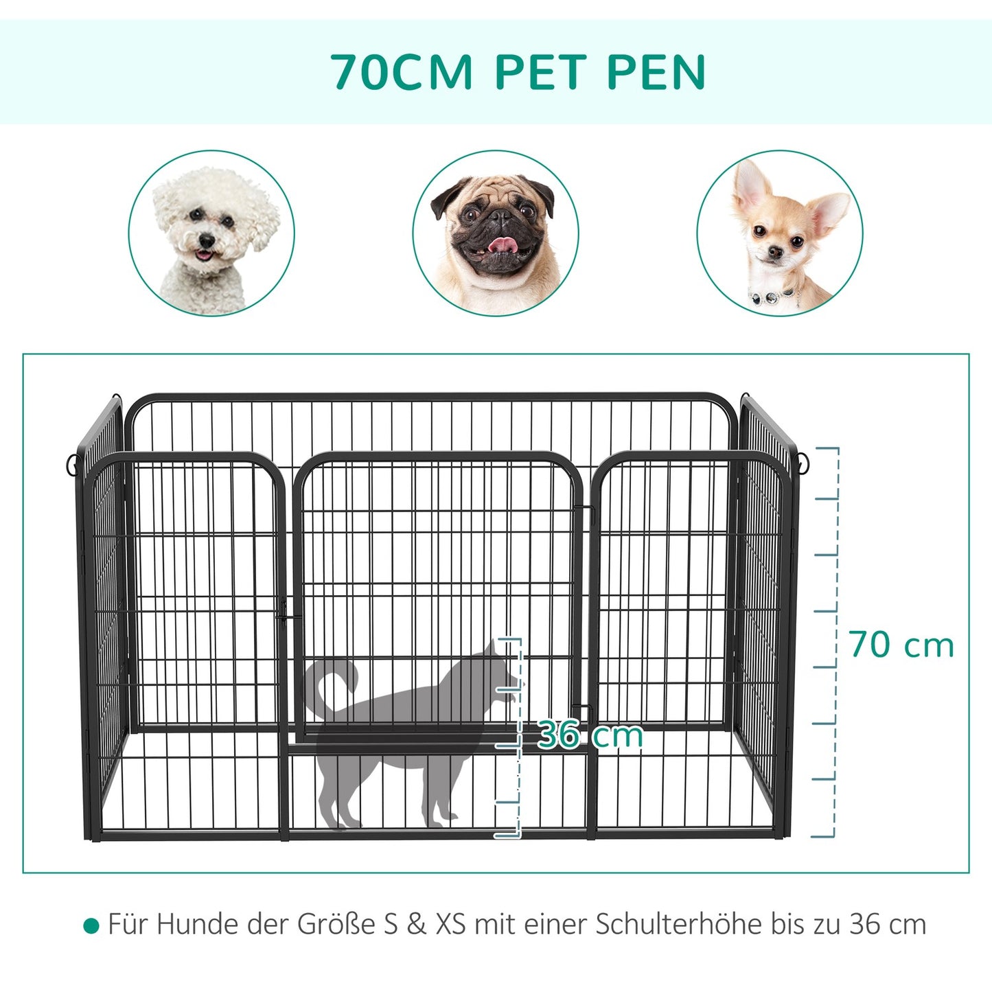 Puppy outdoor playpen - 70 x 80 cm Portable fence