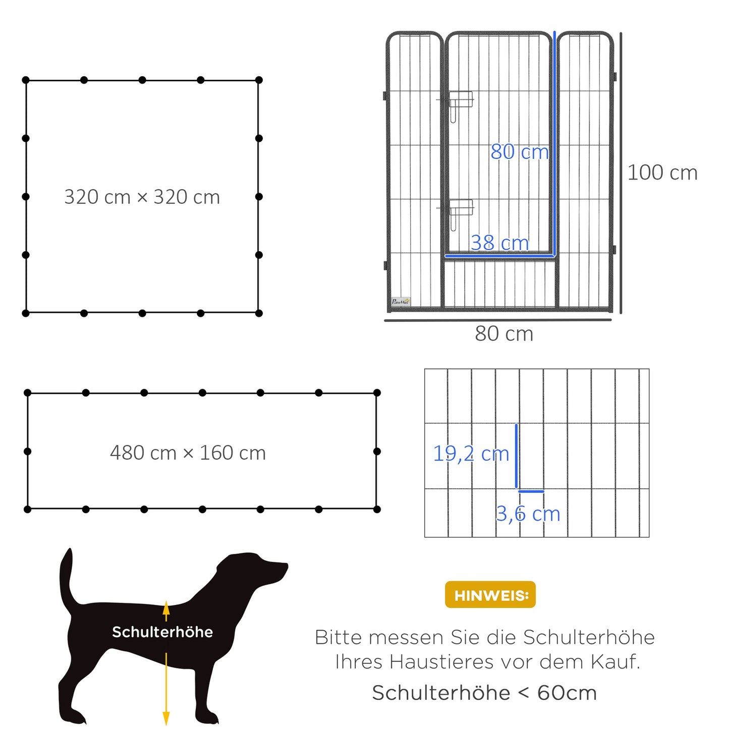 Outdoor Puppy Kennel - Steel enclosure with double doors